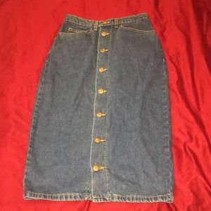 American apparel button down denim skirt